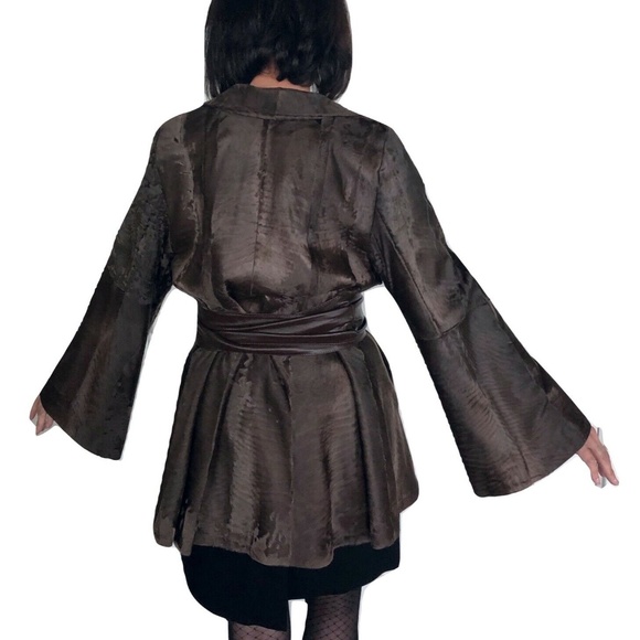 Angelo Danzi Dyed Broadtail Lamb Fur Jacket w/belt - Picture 9 of 13